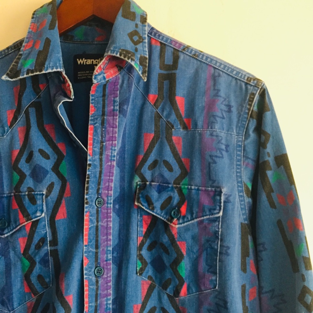 Vintage Patterned Wrangler Button Down - image 6